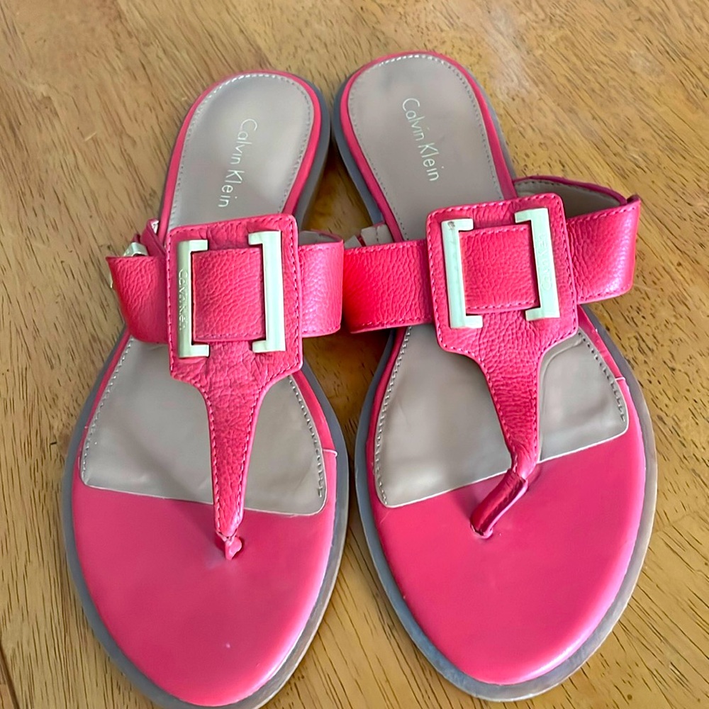 Corral colored sandals with gold buckles great condition